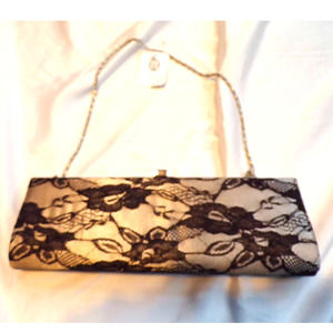 Jessica McClintock Womens Clutch  Lace  Small New